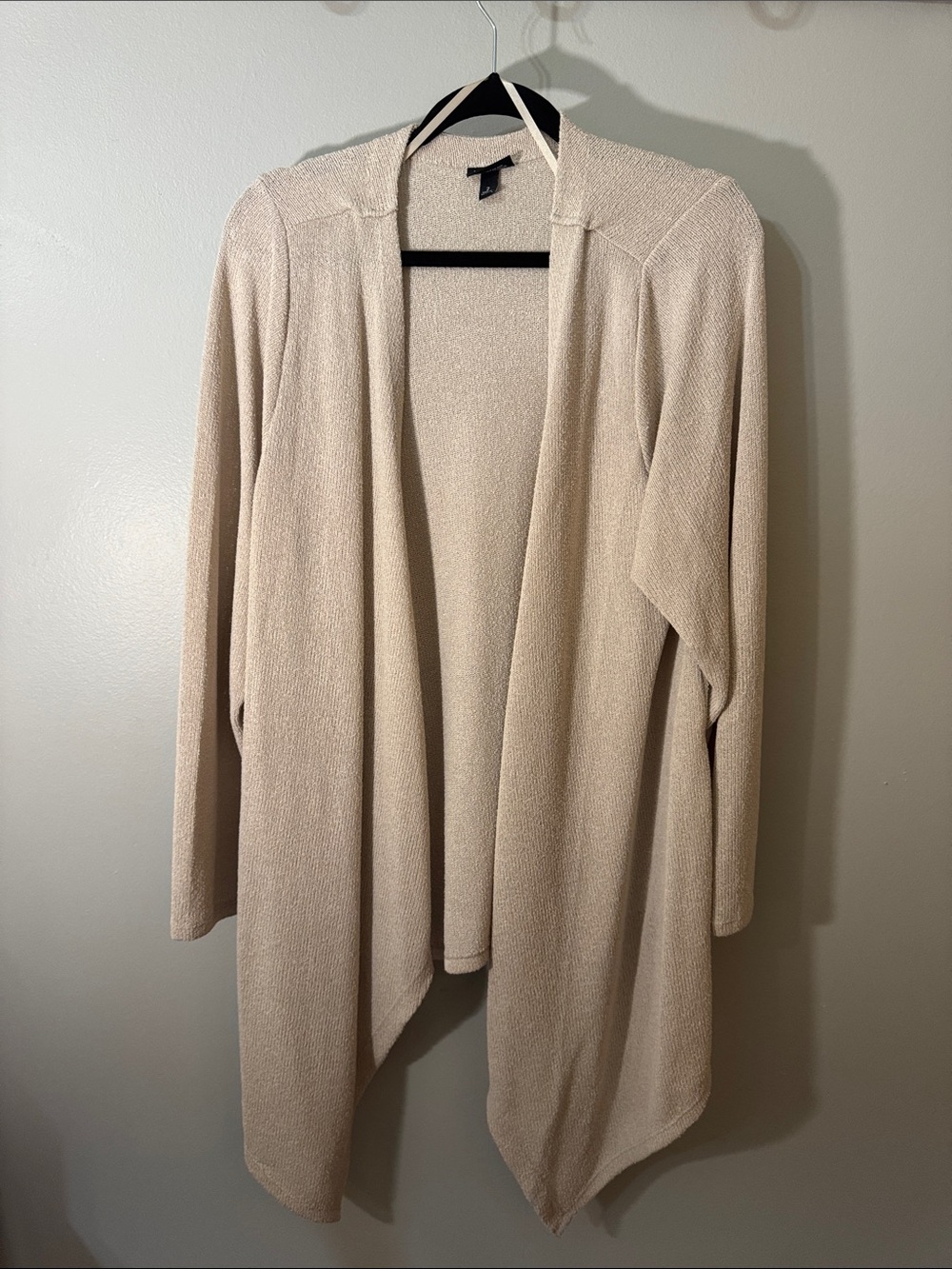 torrid Light Beige Open-Front Draped Cardigan